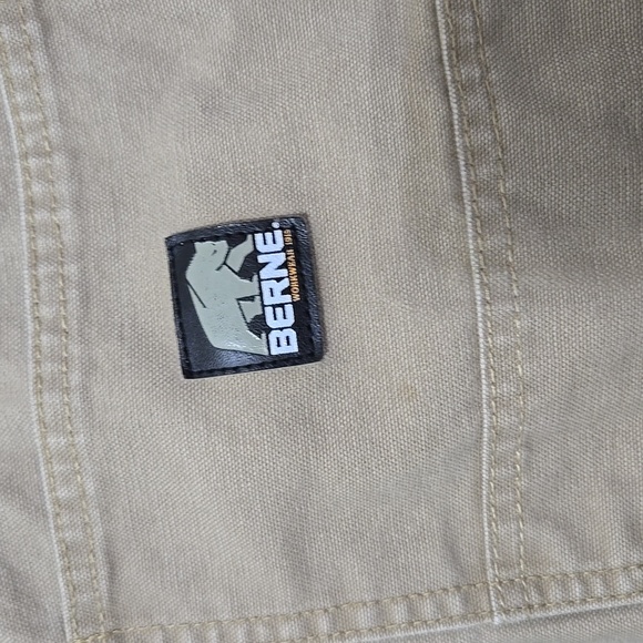 Men's BERNE WORK PANTS 32W×34L Good SHAPE!! SEE PICS!! STRONG DURABLE TAN - Picture 3 of 9